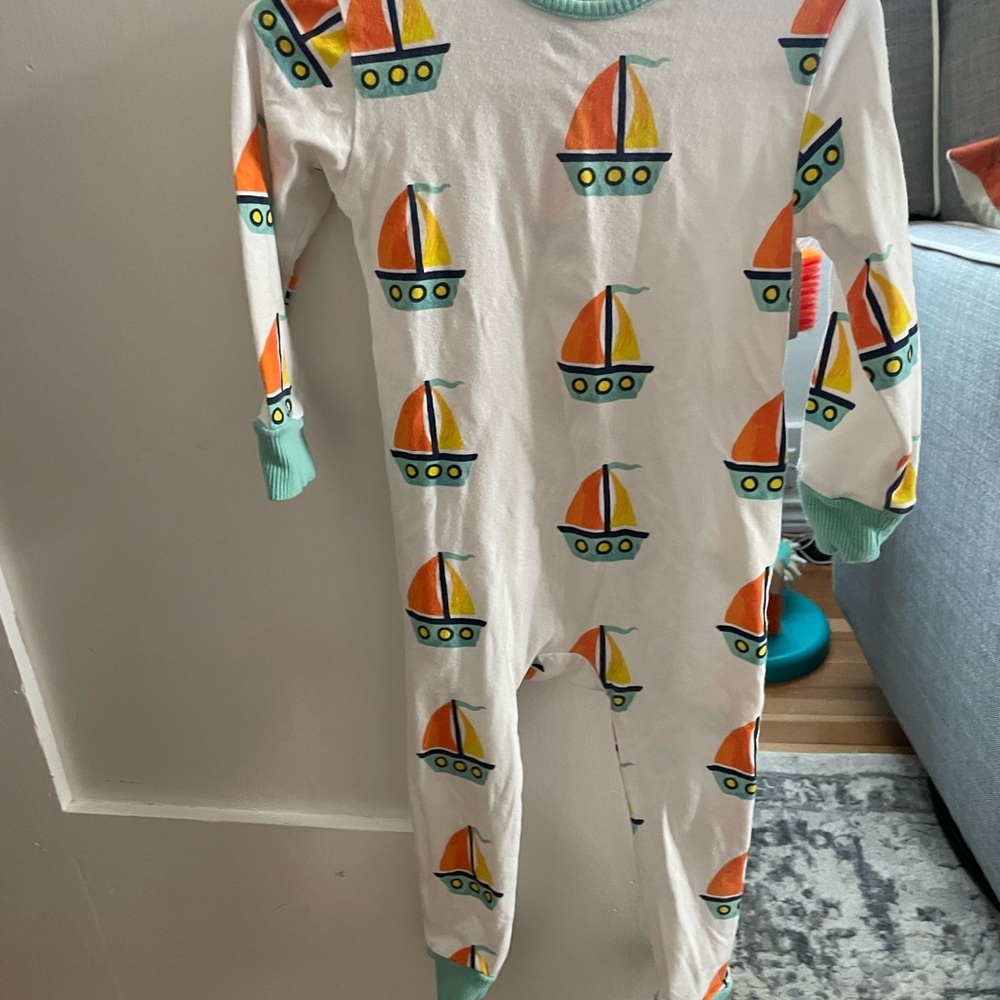 Sailboat Print Baby pajama with back zipper